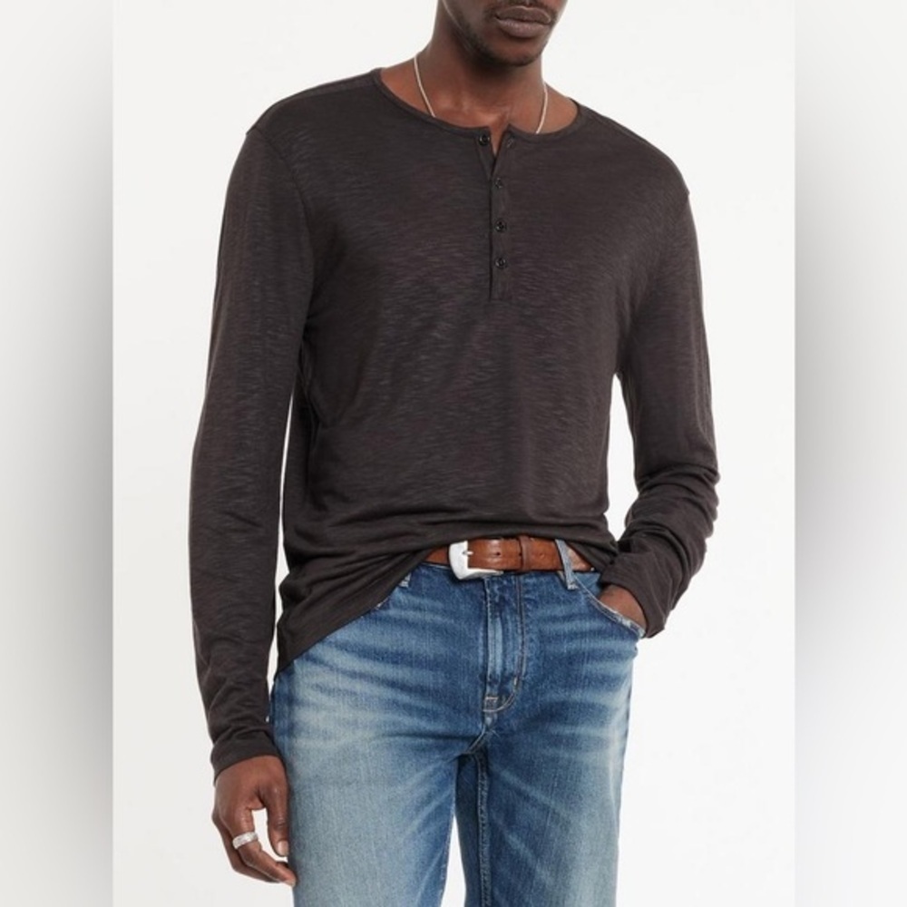 John Varvatos Long Sleeve t-shirt DANVILLE HENLEY Size L